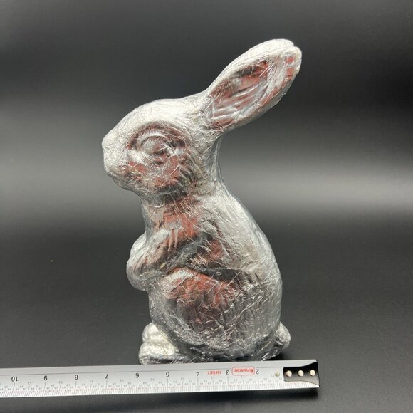 VTG Foil Wrapped Faux Chocolate Easter Bunny Rabbit Silver Decor 11in READ - Picture 3 of 16